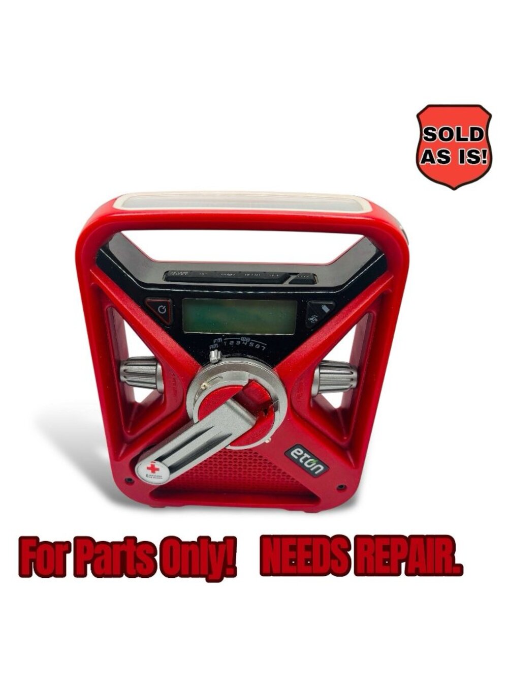 Eton American Red Cross Emergency Weather Radio Solar Power, Crank. PARTS ONLY!